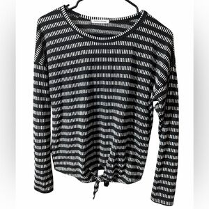 Caution To The Wind Black and White Striped Top